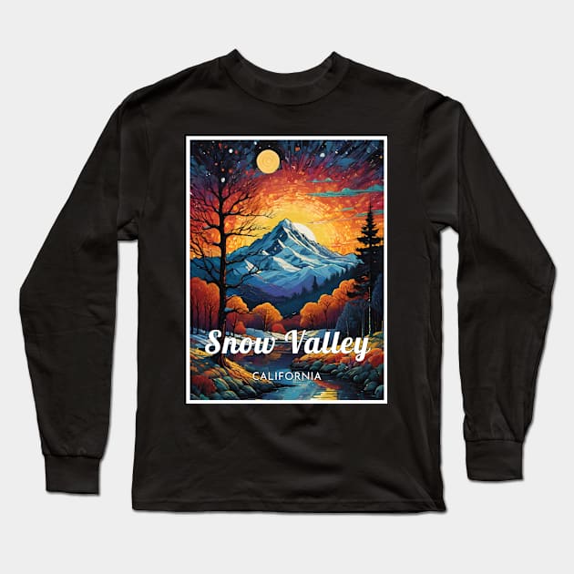 Snow Valley California USA ski Long Sleeve T-Shirt by UbunTo